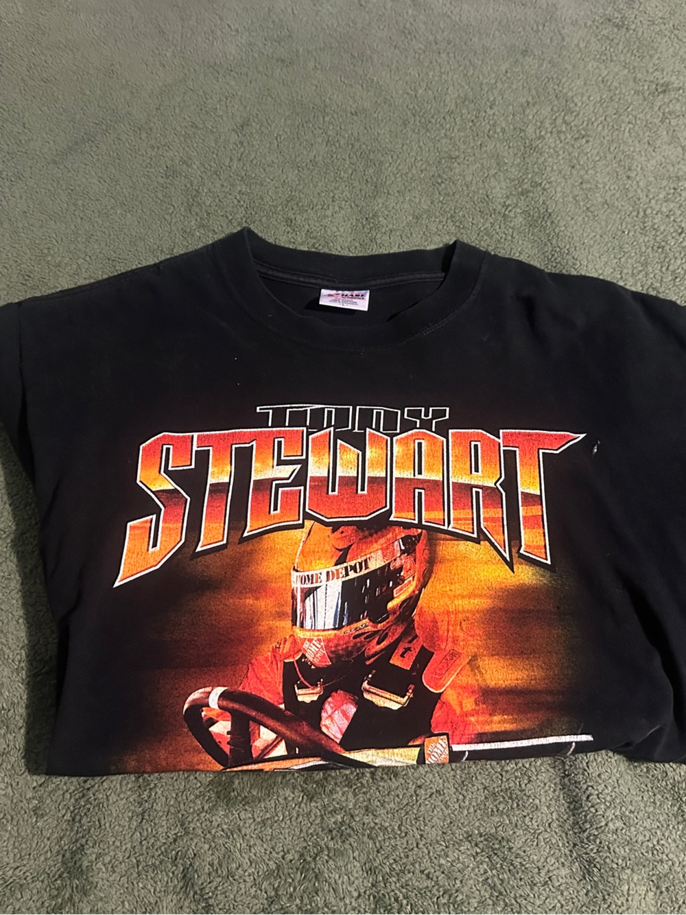 Chase Authentics Black Tee with Orange and Yellow Racing Graphic
